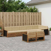 Set di divani da esterno 8 pz Naturale e Beige 3383496
