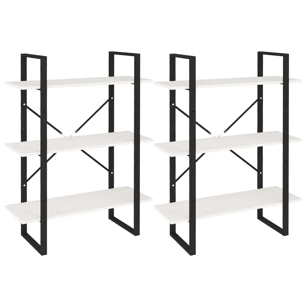 Scaffale Alto Bianco 80x30x210 cm in Legno Massello di Pino 806543