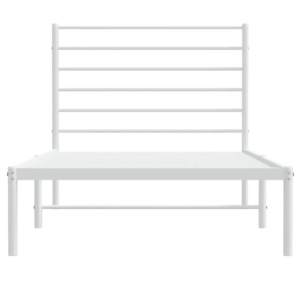 Giroletto con Testiera-Struttura Letto con testiera Metallo Bianco 107x203 cm 475296