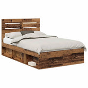 Letto matrimoniale | Letto per adulti | Struttura del letto Legno vecchio 135 x 190 cm Pino massello