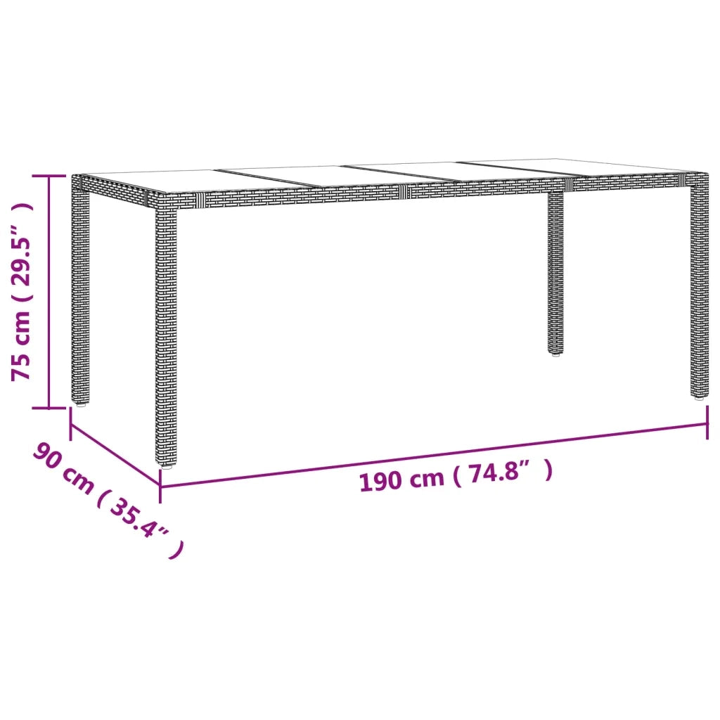Set da BistrÃ² da Giardino 7 pz con Cuscini Beige in Polyrattan