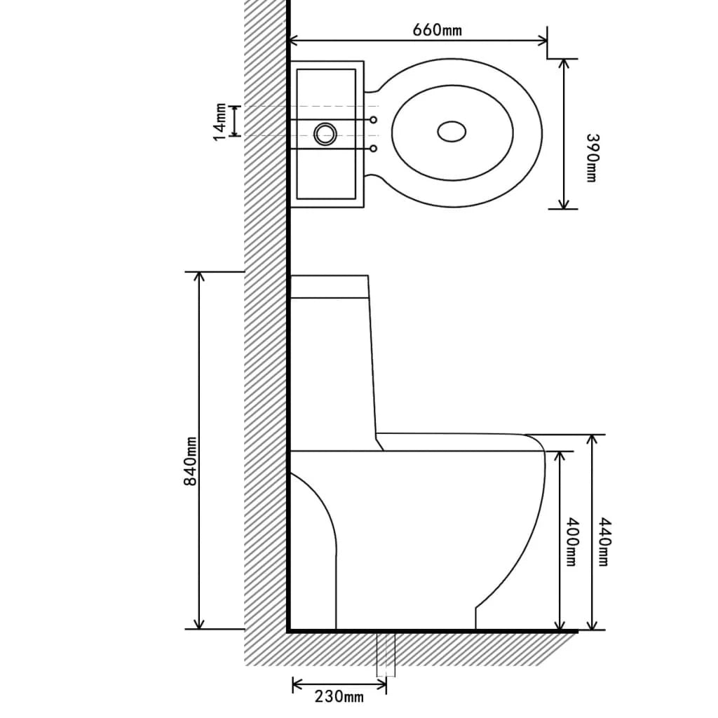 WC rotondo in ceramica con doppio scarico e base nera 02_0003561