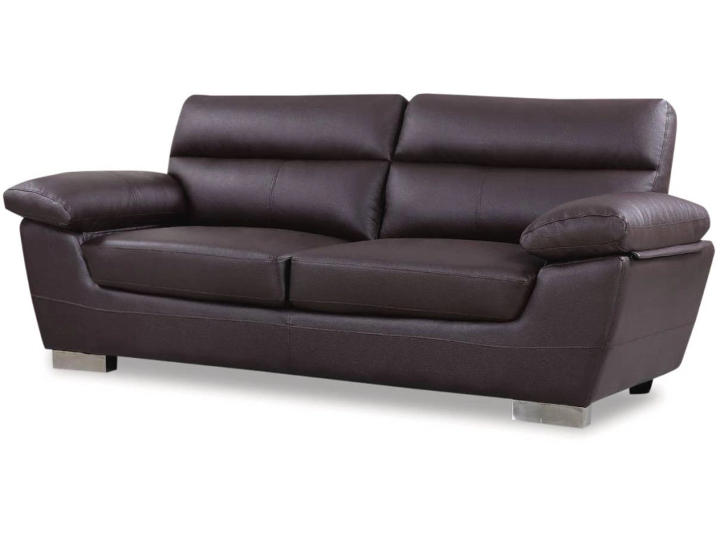 Divano in pelle rigenerata / PVC "DALLAS" - 3 posti - Cioccolato.