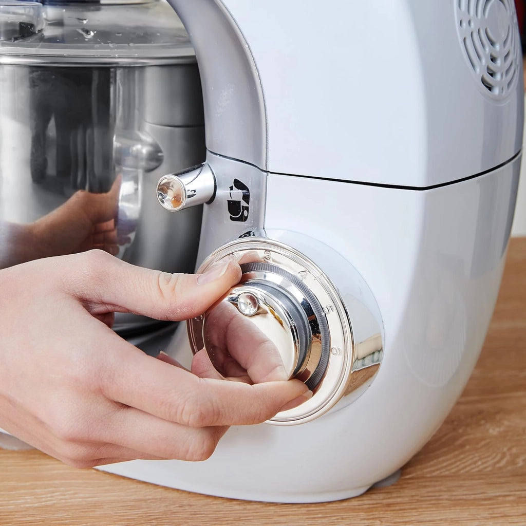 ® Planetaria Impastatrice Elettrica 1000 W Acciaio Inox 4,5L 7 Velocità Accessori Paraspruzzi Ciotola Frusta Gancio Elettrodomestici Cucina
