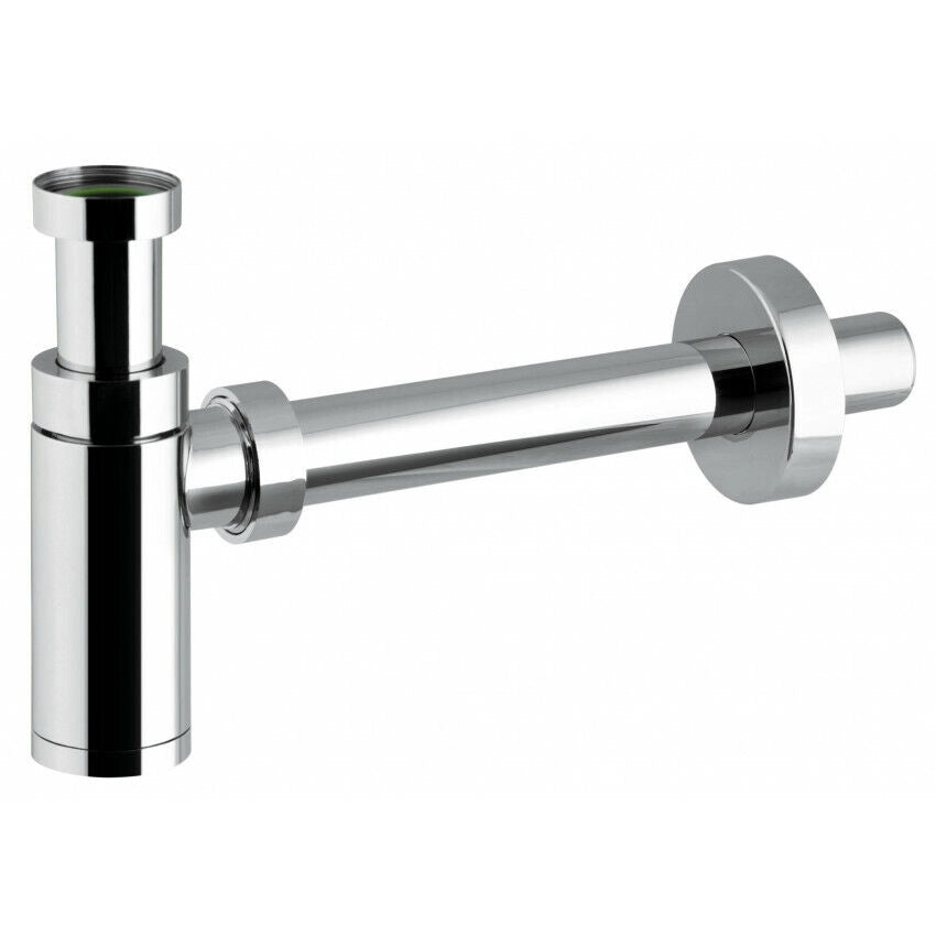 Sifone a bottiglia lavandino scarico 1" 1/4 lavabo cromato con rosone Art.69374