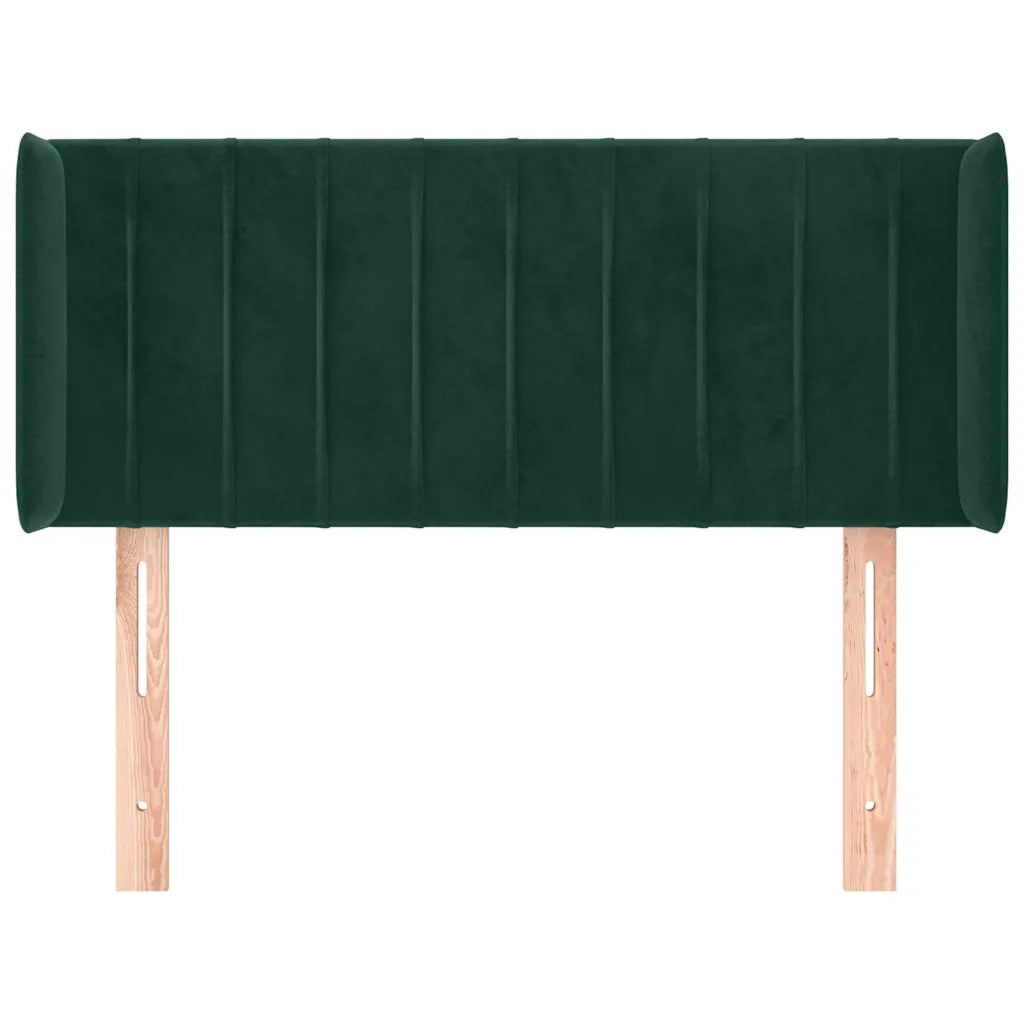 Testiera ad Orecchio-Testata con Orecchie Verde Scuro 83x16x78/88 cm in Velluto 784097