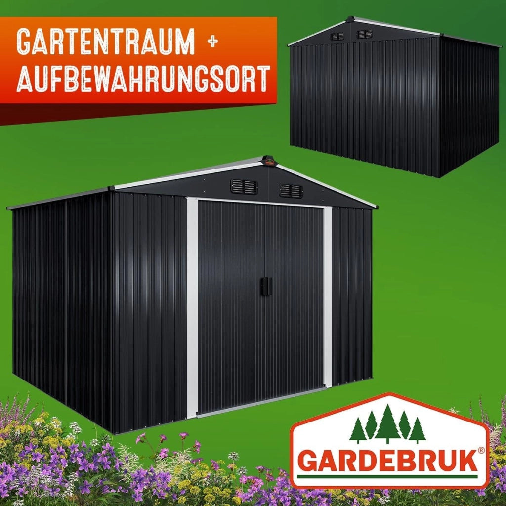 ® Casetta per Attrezzi da Giardino Capanno in Metallo da Esterno 5m² con Base 260x205x180cm Capannone XXL