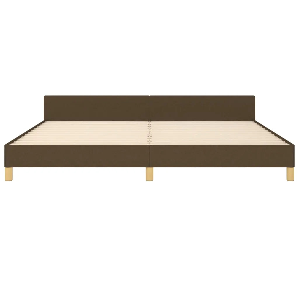 Letto matrimoniale | Letto per adulti | Giroletto senza Materasso Marrone Scuro 200x200 cm in Tessuto