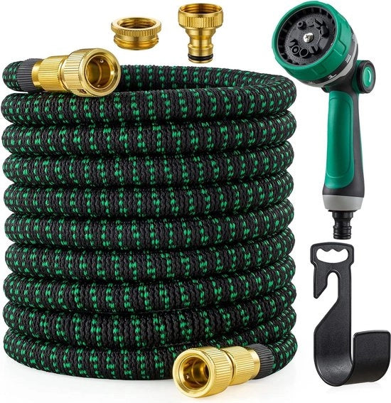Serpentino estensibile 15m-50ft con 10 funzioni bocchetta - leggero e flessibile con maniglie in ottone massello - guscio in lattice di tre strati