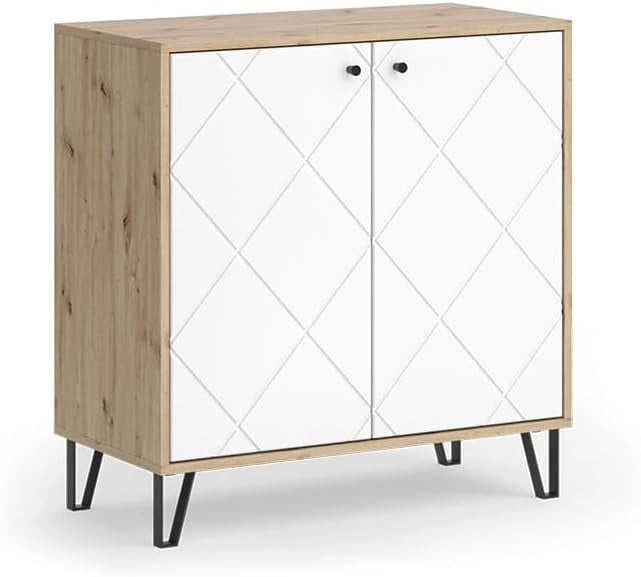 Credenza Nizza, Artigianale/Bianco, 80.2 x 82.6 cm con 2 porte