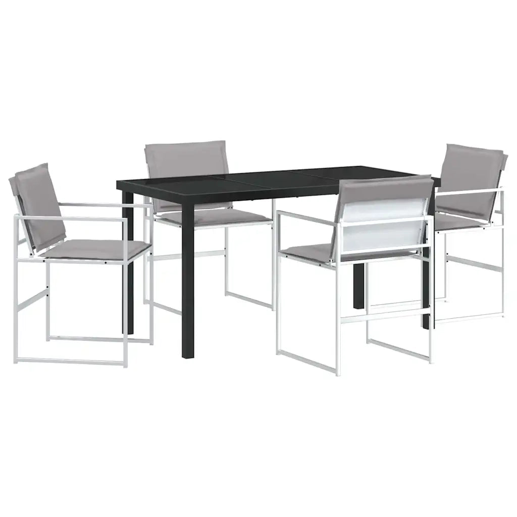 Set da Pranzo per Giardino 5 pcs Bianco 3379336