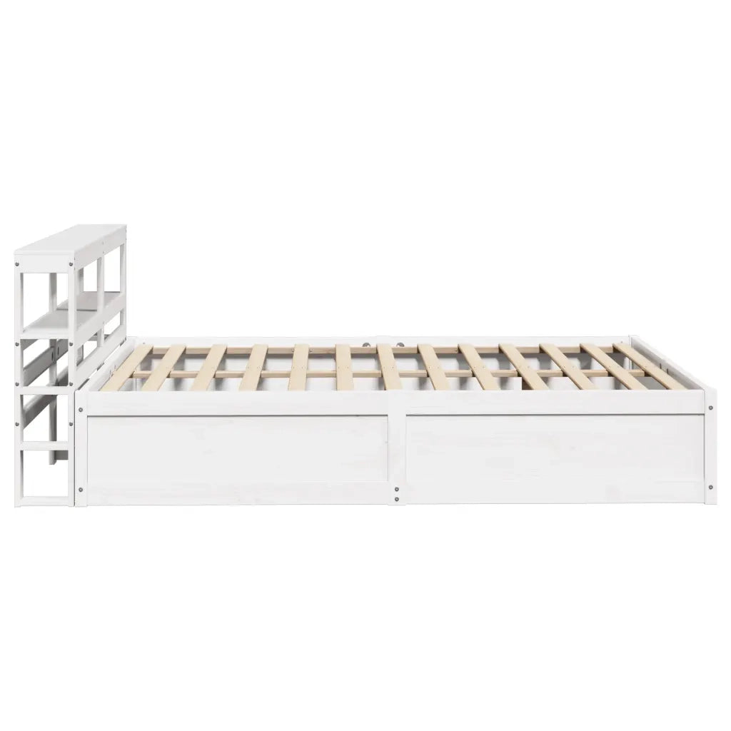 Giroletto con Testiera Bianco 160x200 cm Legno Massello di Pino