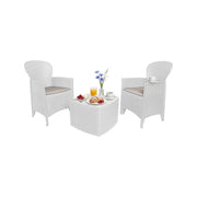 Salottino Outdoor Anny, set Salotto da Esterno 2 Posti Made in Italy, Bianco