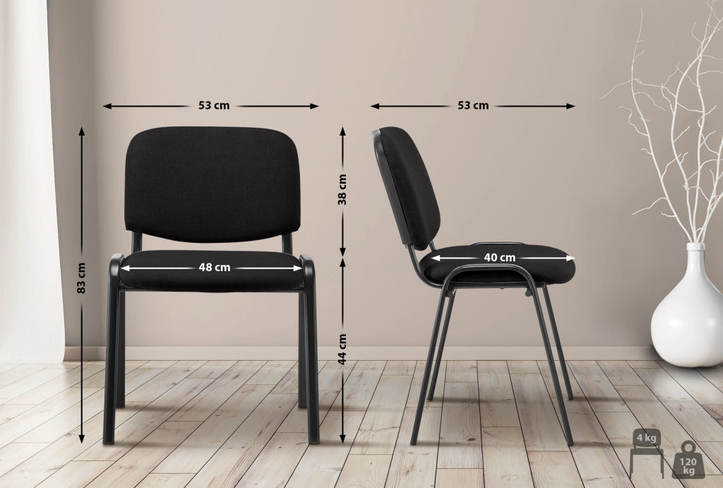 Sedia Ken in stoffa nero