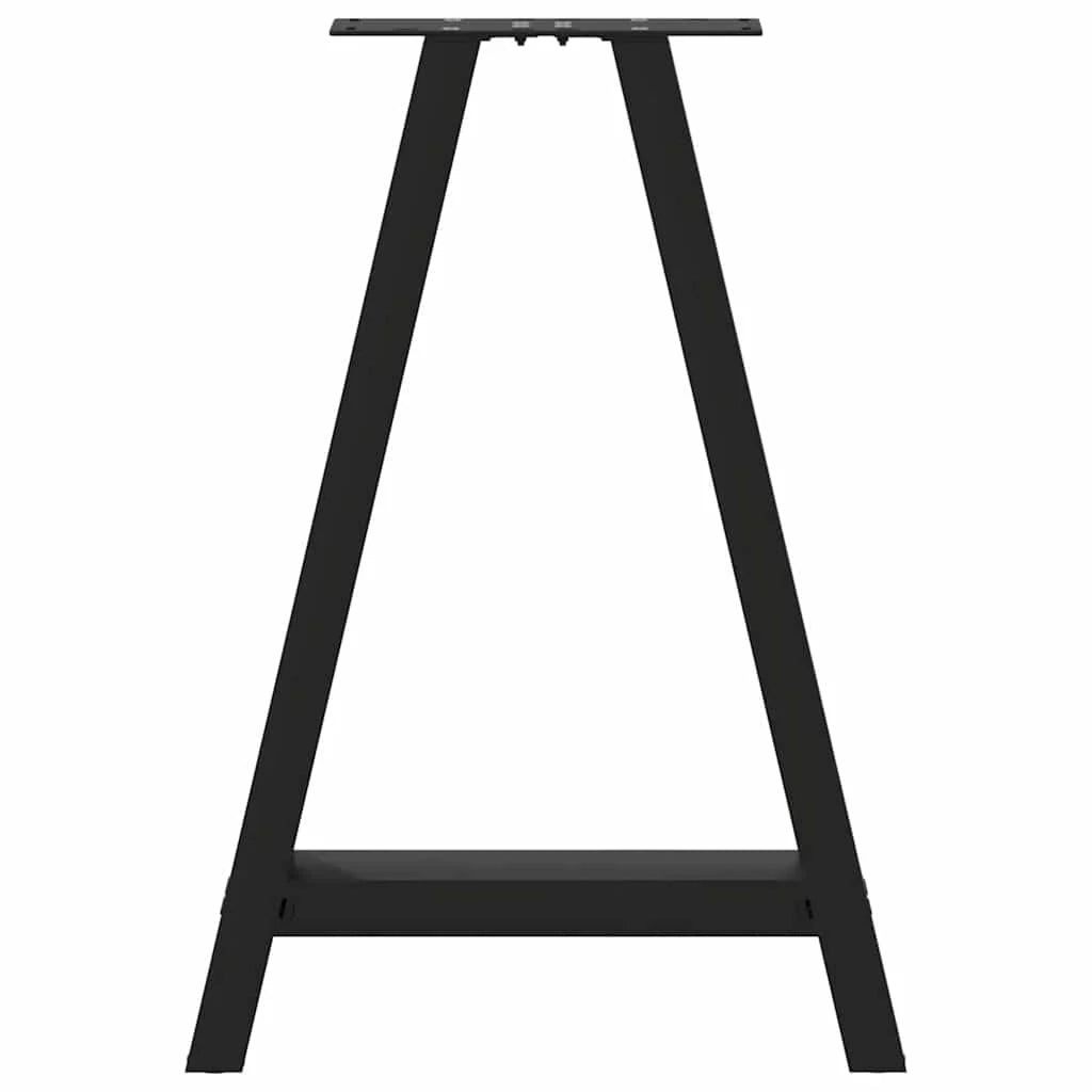 Set di 2 gambe per tavolo da pranzo a forma di A 60 x 72-73 cm con piedini regolabili design moderno acciaio nero 02_0057126