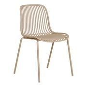 Set di 4 Sedie da Giardino Branson, Beige, Plastica, 55x46,5x82 cm