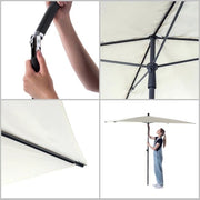 Ombrellone rettangolare 210 x 140 cm - Regolabile in altezza e pieghevole con valigetta di trasporto