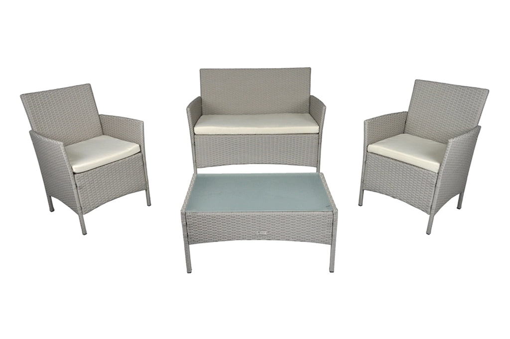 Salotto da giardino in rattan, set di divani da esterno in polyrattan tortora - Erica - RT-E03ZB