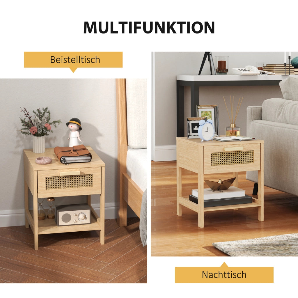 Comodino con cassetto ¨C zephmum ¨C MDF bianco 40x40x48 cm