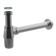 SIFONE SCARICO A BOTTIGLIA IN OTTONE CROMATO SENZA PILETTA PER LAVABO - ATTACCO PILETTA 11/4, SCARICO ø32X250 MM  - BON