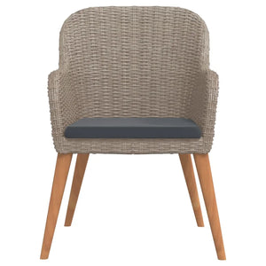 Set da Pranzo per Giardino 5 pz con Cuscini Marrone cod mxl 52005