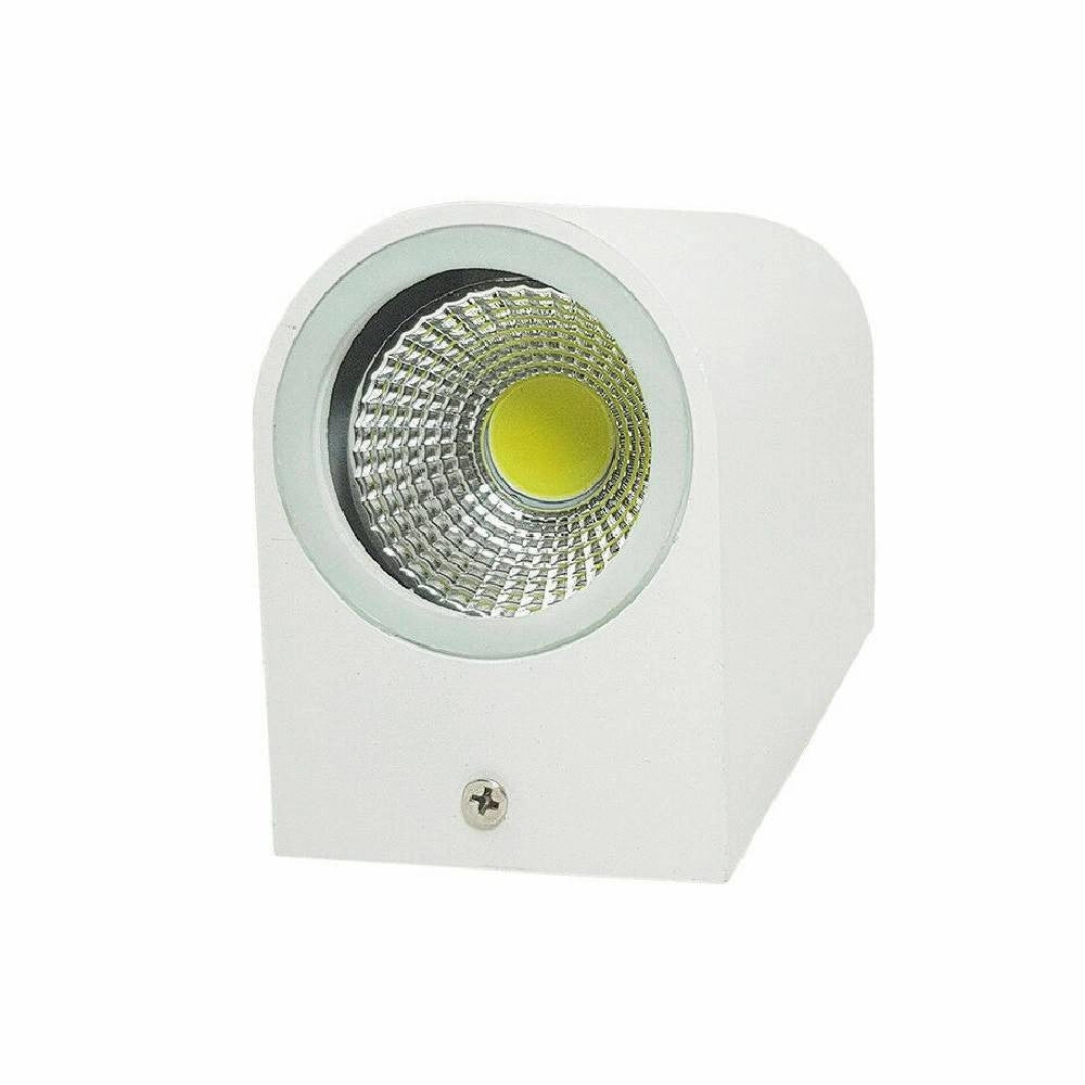 Trade Shop - Applique Doppia Luce Led 10w Nero Bianco Lampada Parete Up Down Faretto Esterno - Bianco-bianco Freddo      -