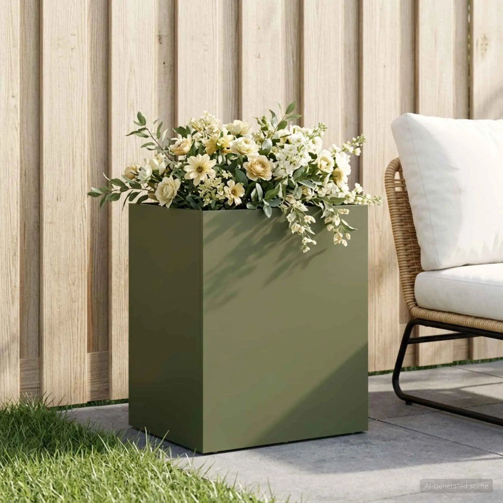 Vaso da giardino Verde Oliva 40 x 30 x 40 cm 8005476