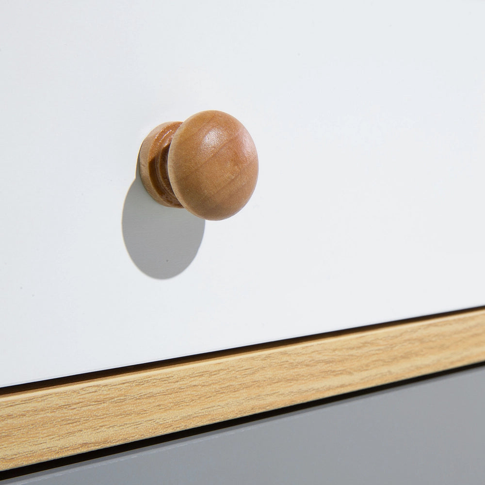 Comodino in legno chiaro 2 cassetti ripiano Tavolino stile moderno scandinavo camera da letto soggiorno