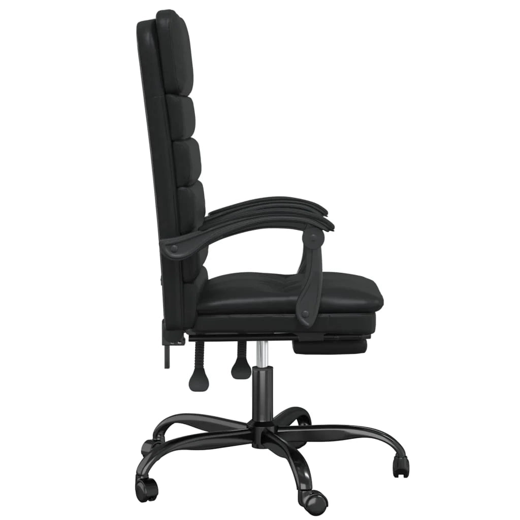 Poltrona massaggiante reclinabile per ufficio computer studio similpelle nera 02_0025418