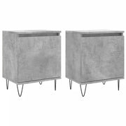 Set di 2 Comodini | Armadio da Notte | Mobiletto da notte Grigio Cemento 40x30x50 cm in Legno Multistrato