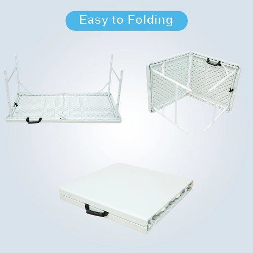 Tavolino Pieghevole Regolabile in Altezza ¨C MINIMAL ¨C Bianco, 124.97 cm, Esterno/Interno