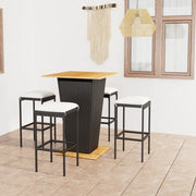 Set da Bar da Giardino 5 pz con Cuscini in Polyrattan Nero 3064852