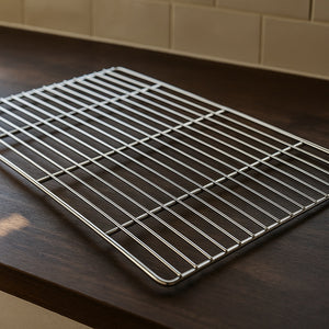 Griglia rettangolare in acciaio inox 54 x 34 cm per barbecue a carbone e a gas