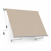 Tenda Da Sole Con Manovella Telaio In Alluminio Telo In Poliestere 280G Difesa Dal Sole Privacy Per Balcone Terrazza Veranda E Spazi All Aperto 250x250x50 Cm Beige