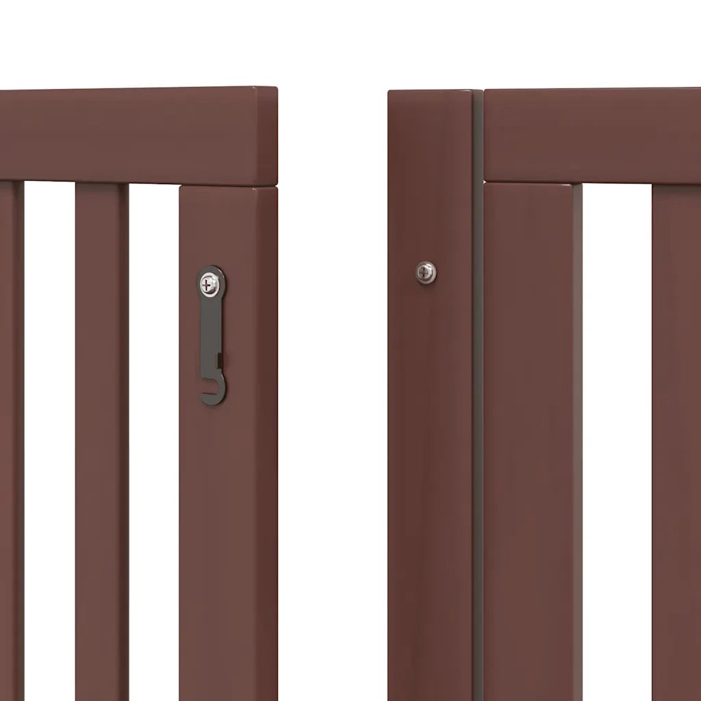Cancello Cani Porta Pieghevole Marrone 6 Pannelli 480cm Pioppo CFW1735326
