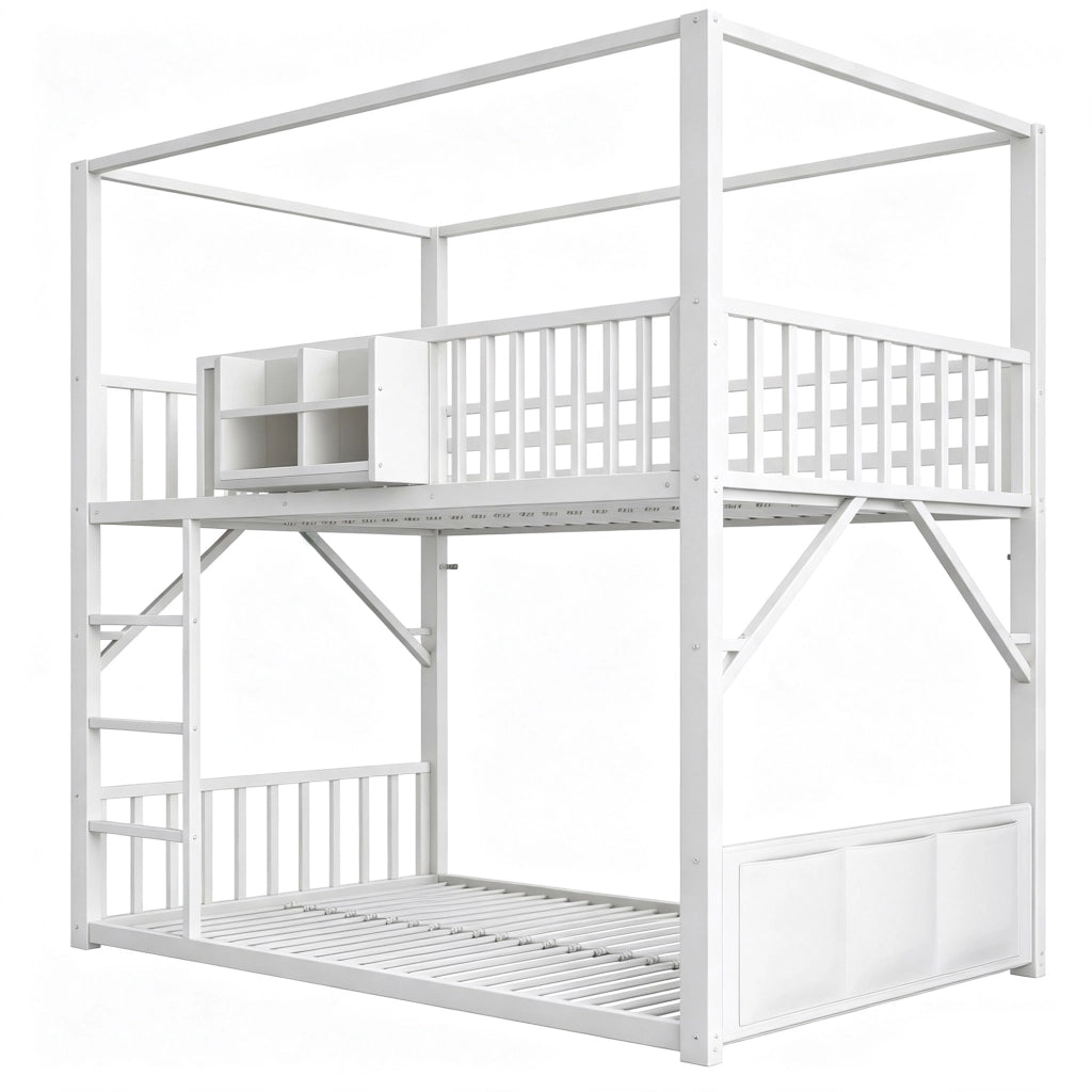 Letto a soppalco per bambini ¨C Minimal ¨C bianco metallo 90x200cm