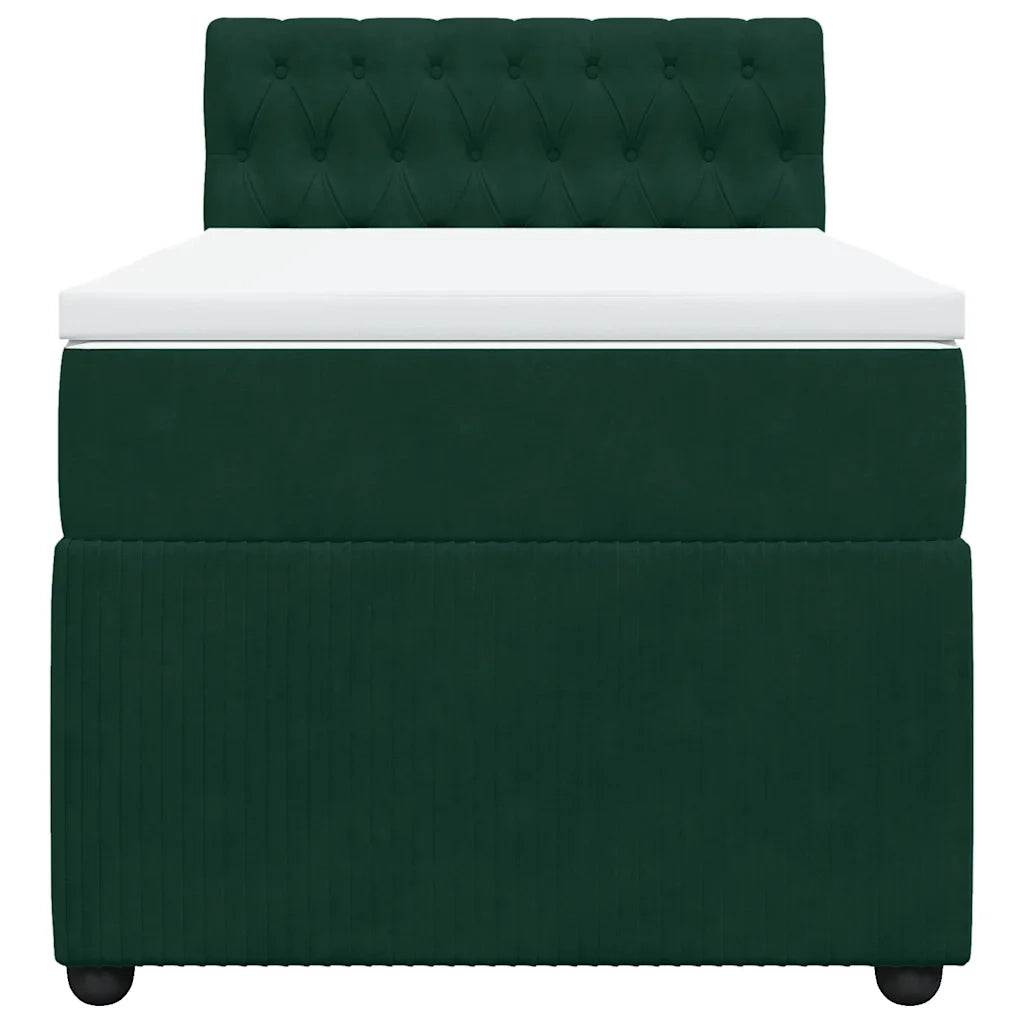 Giroletto a Molle con Materasso Verde Scuro 90x200 cm Velluto 3289947
