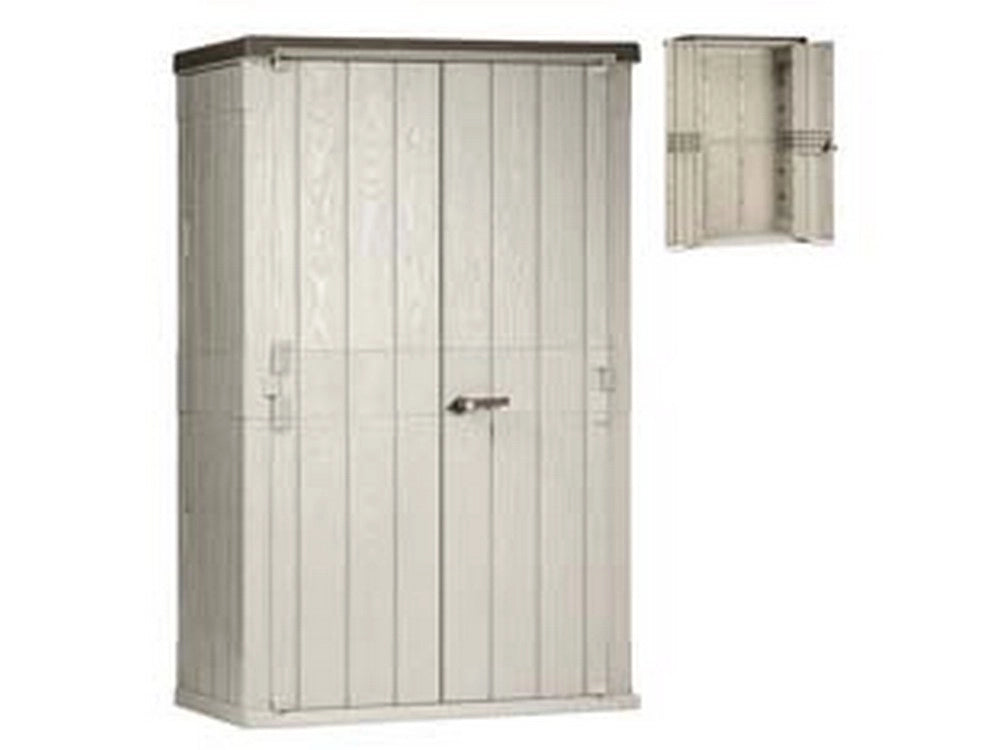 1pz casetta da giardino 2 ante grigio talpa/antr.scuro art.091 - cm.130x75,6x20 cod:ferx.fer434058