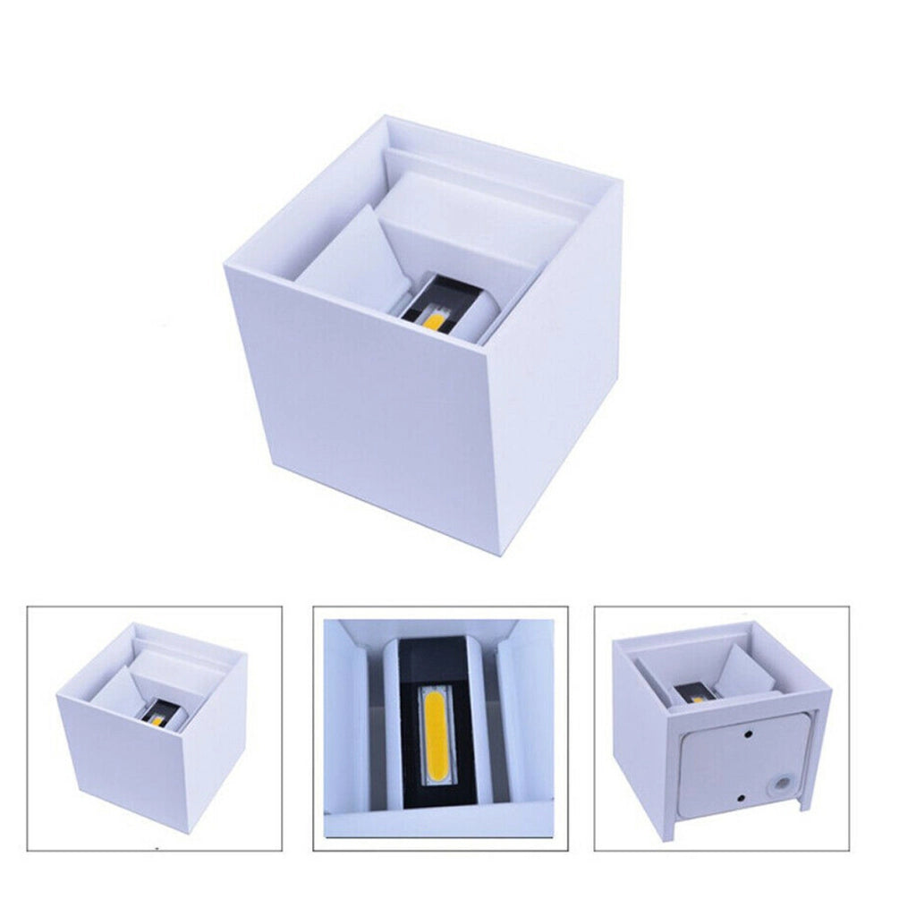 APPLIQUE CUBO LED 10W FARETTO LAMPADA PARETE MURO LUCE BIANCO NATURALE 4000K
