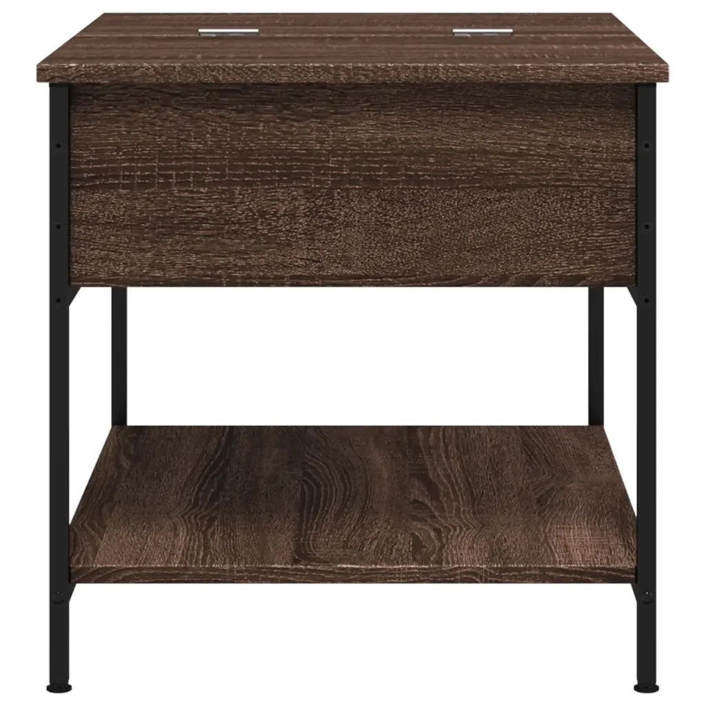 Tavolino Salotto Rovere Marrone 70x50x50cm Multistrato Metallo 845345