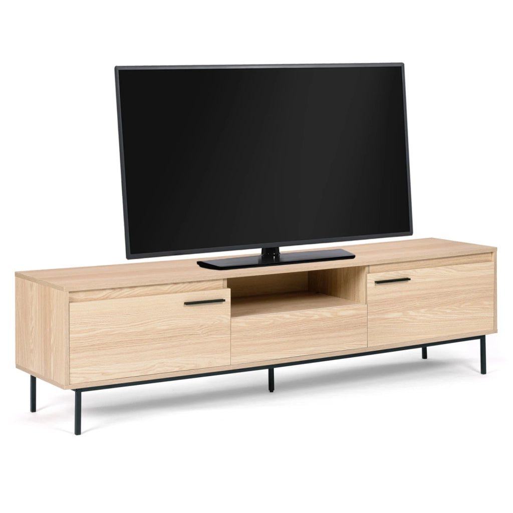 IDMarket - Porta TV SEATTLE da 180 cm con contenitori dal design industriale