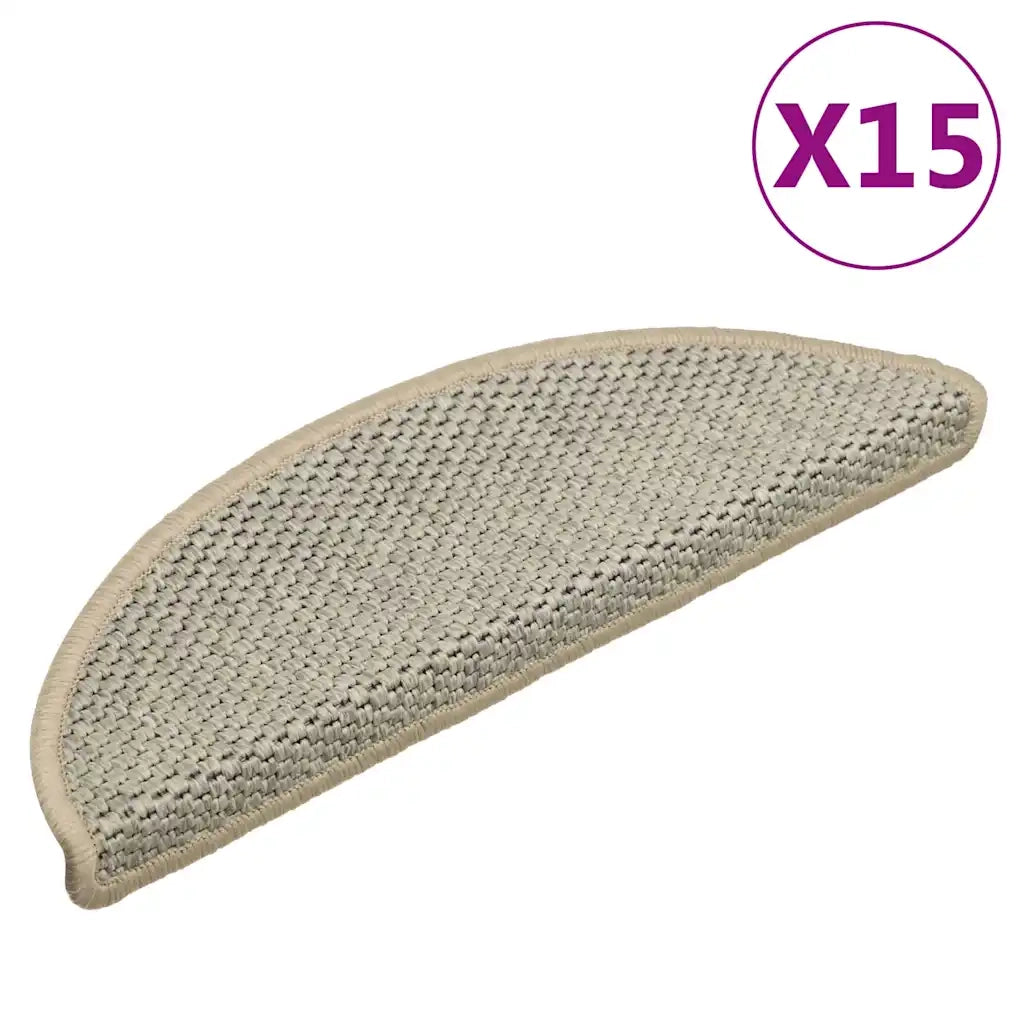 Tappeti Adesivi Scale Aspetto Sisal 15pz 56x17x3cm Verde Chiaro 326863