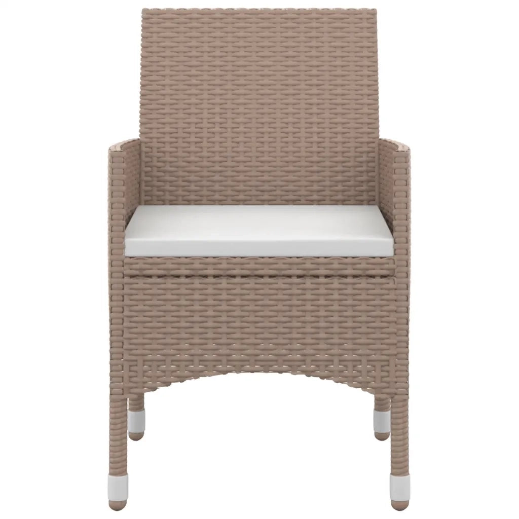 Set da Pranzo da Giardino 5 pz e Cuscini in Polyrattan Nero cod mxl 39874