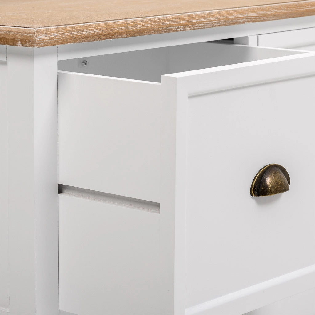 Mobile da ingresso in legno con 2 cassetti bianchi 92x39,5x184h