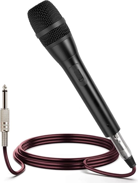Microfono a filo - canto - cavo XLR 5m - microfono a mano metallico - karaoke - amplificatore altoparlante - mixer - karaoke canto - voce - matrimonio