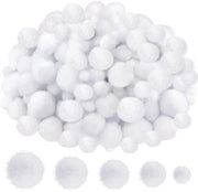 Pomponi 500 pezzi - Bianchi - 10/15/20/25/30 mm - Plastica - Materiale per Attività Manuali per Bambini - Lavorazione Creativa