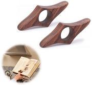 Due pezzi di indicatore di dito in legno di noce rosso - appoggio libri - accessori da lettura - regalo per lettori, appassionati di libri, lettori accaniti, appassionati di letteratura