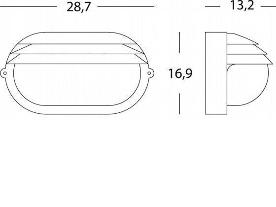 Applique Grande E27 linea palpebra ovale bianco