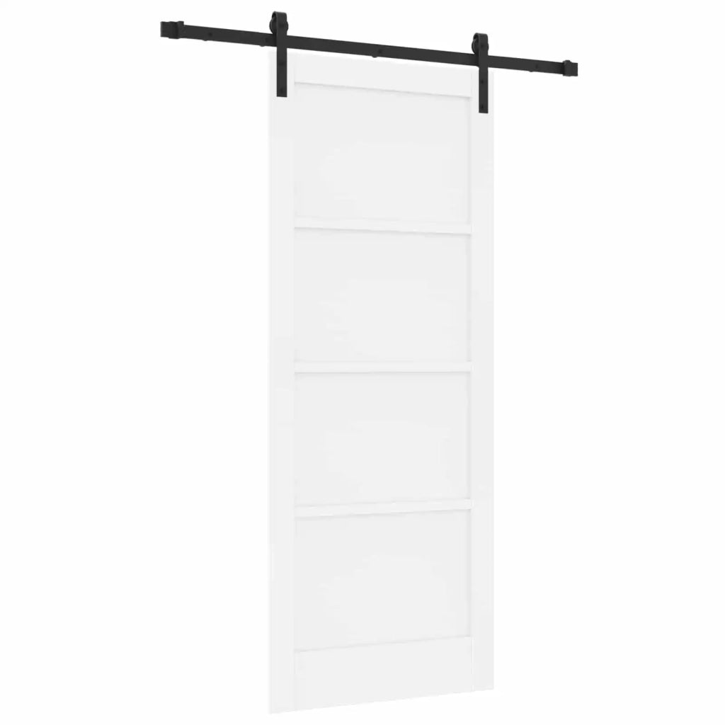 Porta scorrevole Bianco 83 x 202 cm Legno Massello di Pino 3445434