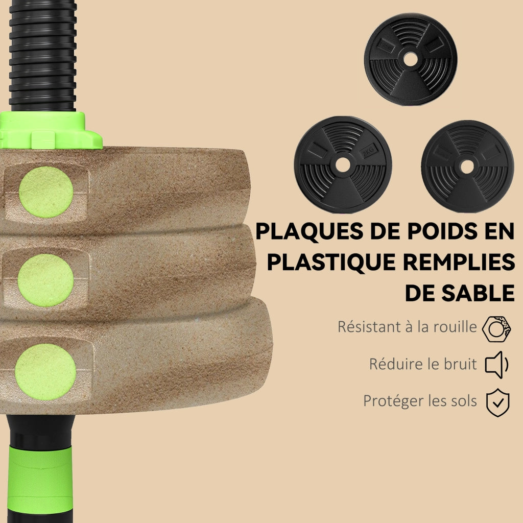 Kit Pesi Regolabile con Barra 20 kg ¨C zephmum ¨C Nero